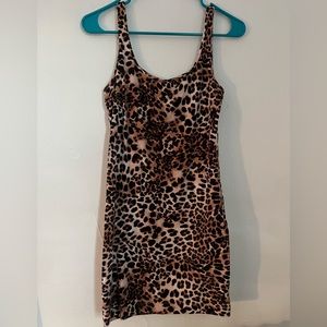 Cheetah print y2k bodycon mini dress
